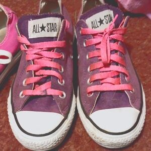 All Star Purple Sneakers with Pink Laces